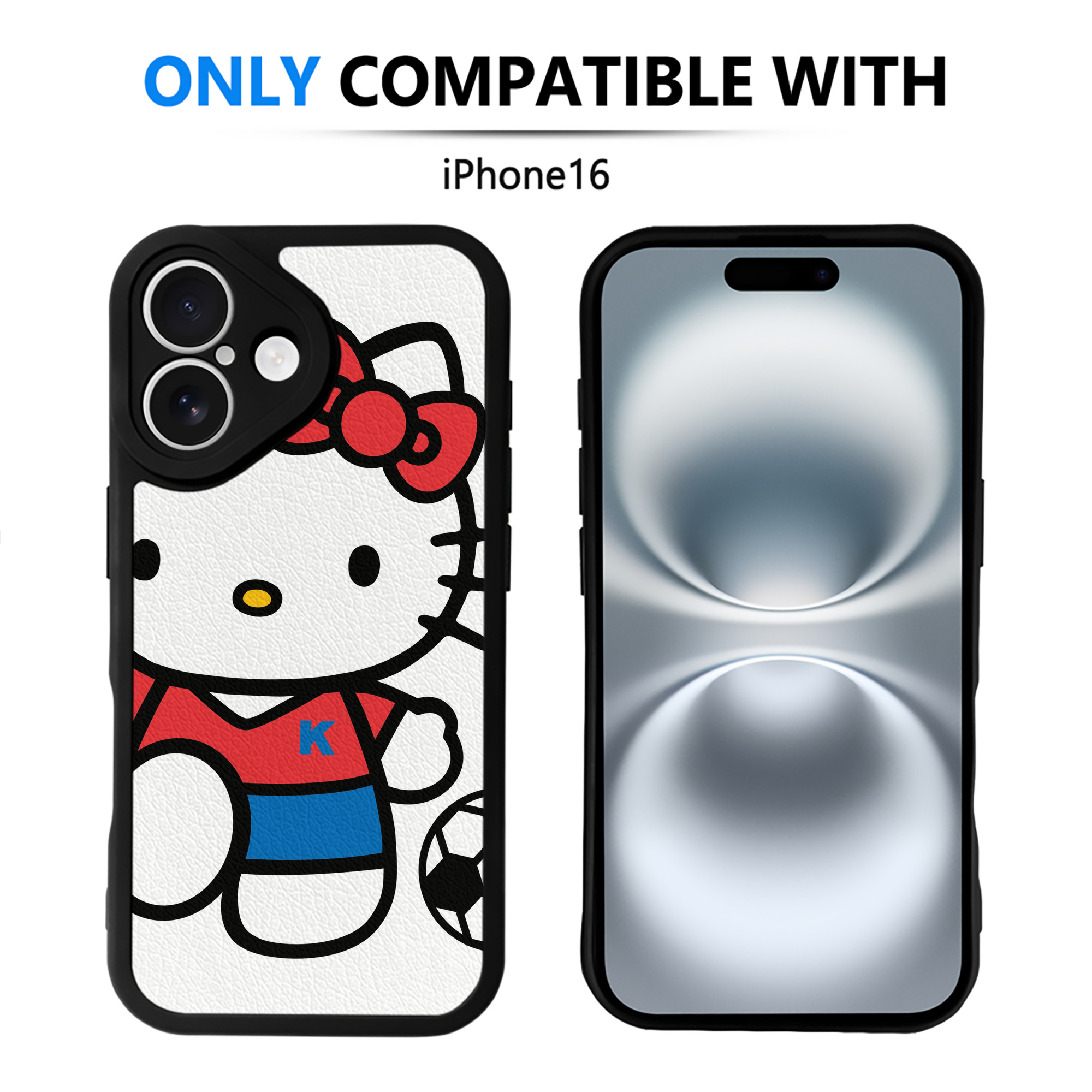 （画像用） Hello Kitty ハローキティ 【iPhone 16シリーズ対応】シリコンスマホケース（レザー調） 材質：シリコン